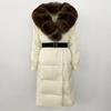OFTBUY Winter Jacket Women Long Natural Real Raccoon Fox Fur Collar White Duck Down Coat Belt Thick Warm Casual Outerwear