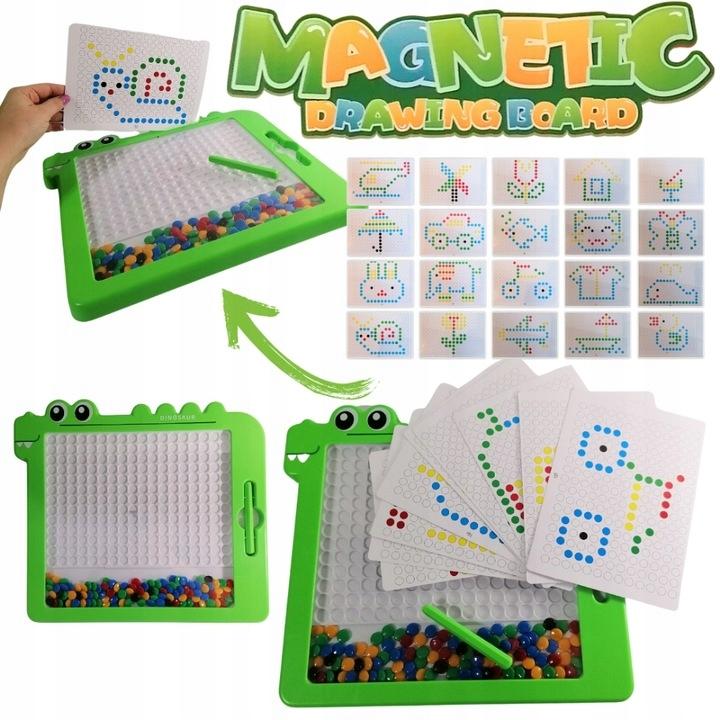 Tablica Magnetyczna Dla Dzieci Układanka Guzikowa Montessori Kropki Mozaika