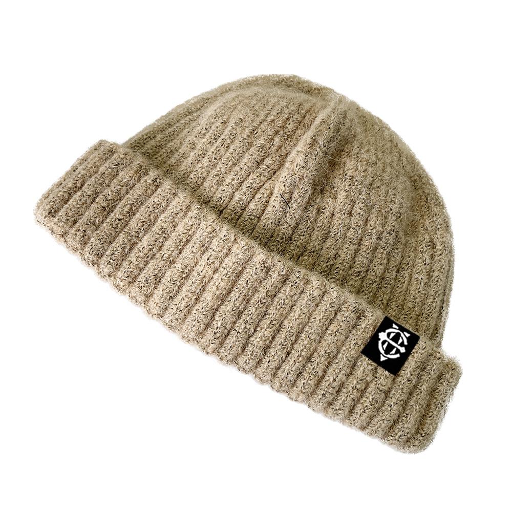 EIGHTVOLUME Ev Fleece-Lined Ribbed Short Beanie (Beige)