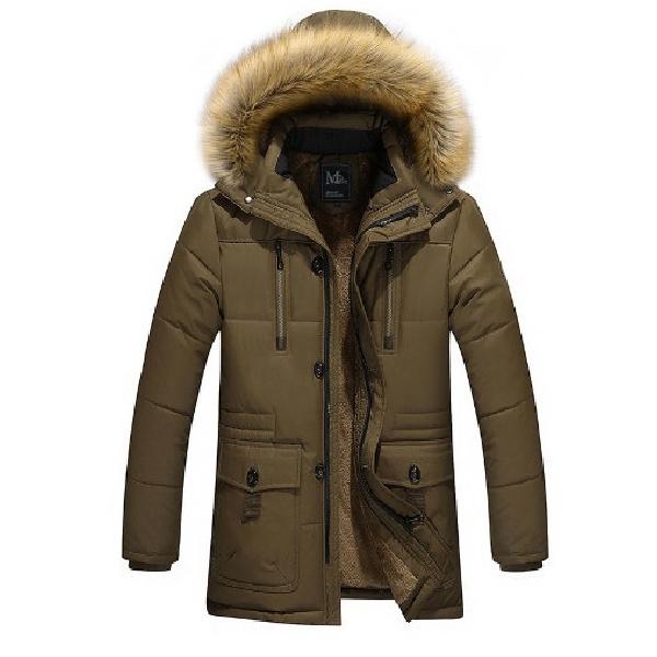 Winter Men's Cotton Jacket Men's Mid-Length Coat European and American Men's Fashion Loose Cotton Clothing Large Size Cold-Proof
