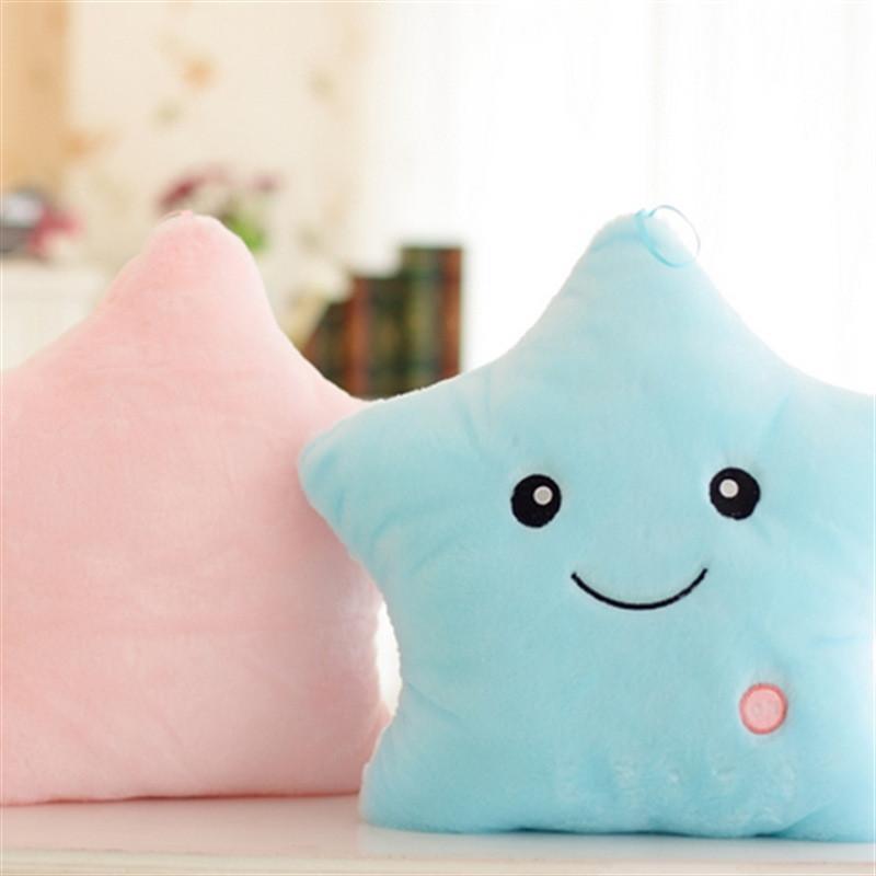Colorful Illuminated Plush Pillows In Adorable Star Moon And Heart Shapes For Kids