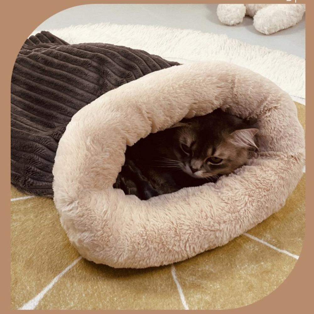 Comfortable Cat Sleeping Bag Soft Warm Closed Pet House New Tunnel Cat Nest  for Puppy Kitten