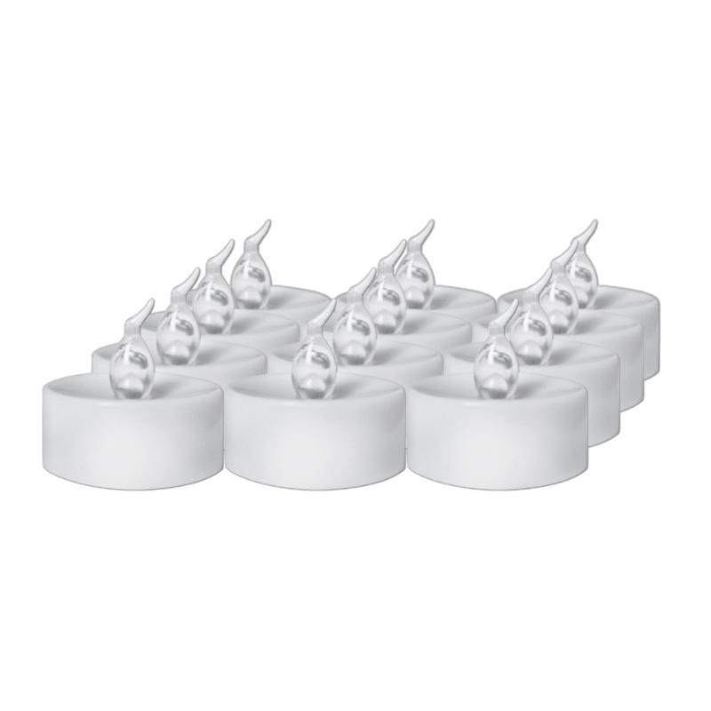 12 Count Clip Flameless LED Tealight Realistic Flame Decoration For Vases Tables Reusable Battery Candle