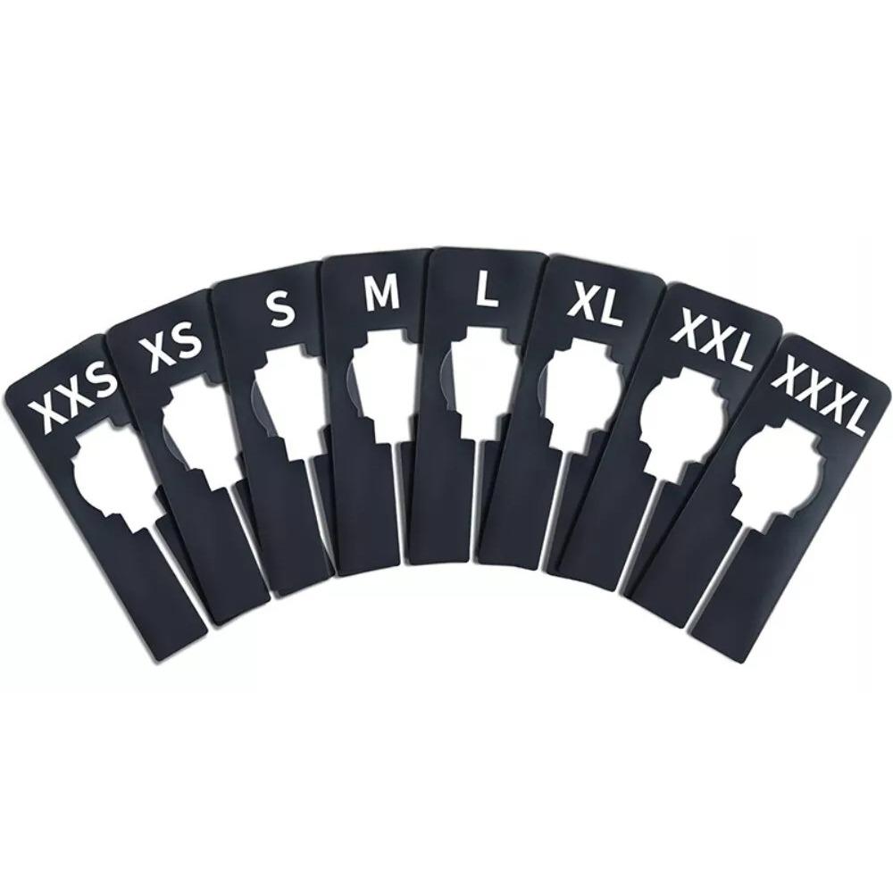8Pcs Plastic Clothes Size Dividers Round Rectangular XS-XXL Size Marking Ring Multifunctional DIY Craft Clothing Rack Size