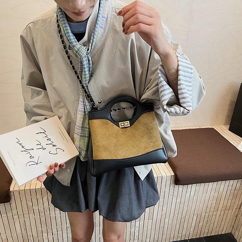 Rhombus Chain Bag Women's New Fashion Contrasting Color Versatile Shoulder Messenger Bag Fashion Handbag