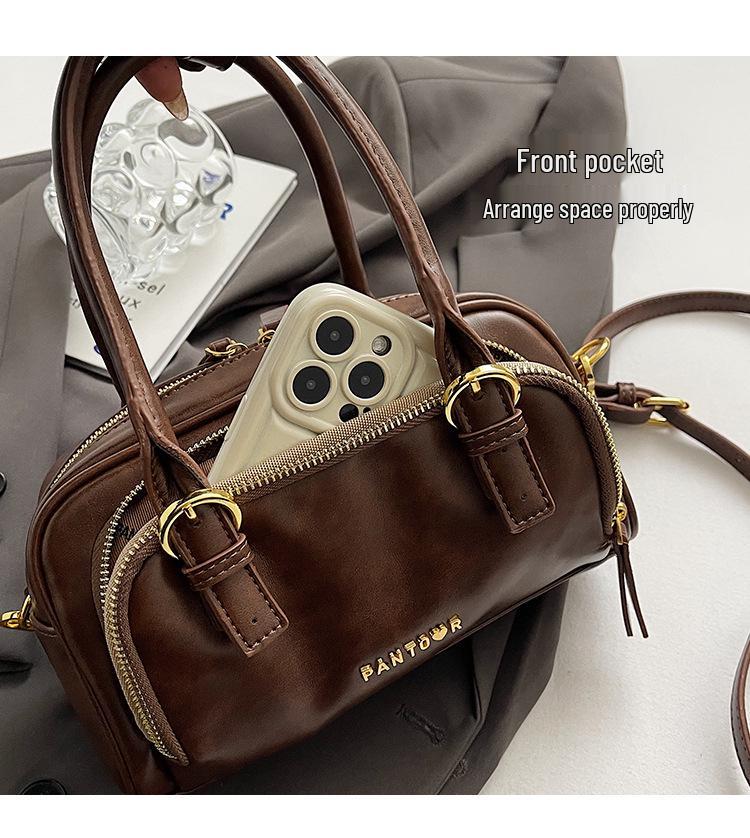 Women's 2024 Retro Handheld Crossbody Bowling Bag: Versatile & Stylish Design