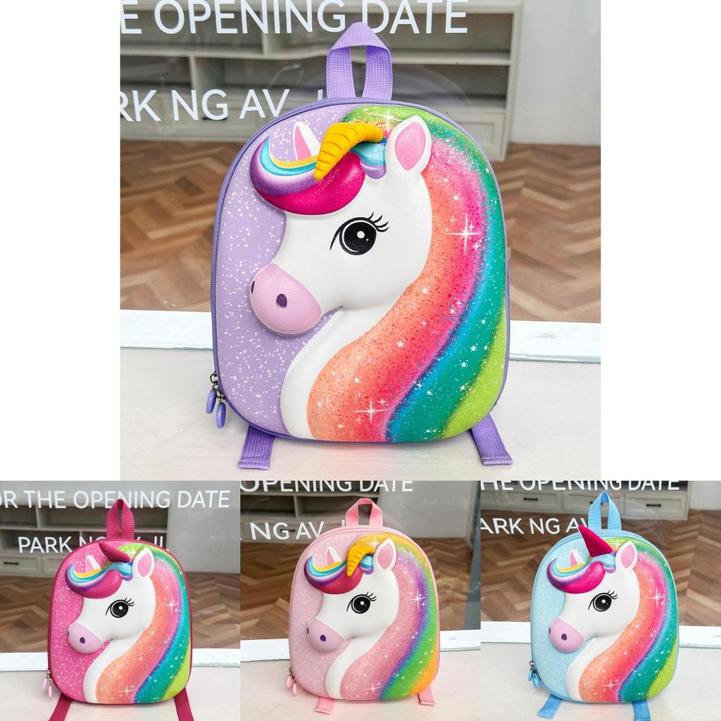 Kids Cartoon Unicorn School Bag Eva Lightweight Durable Preschool Backpack With Animal Pattern For Daily Use