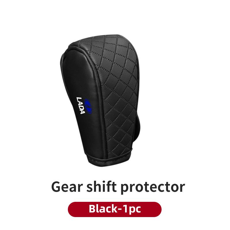Car Checkered Non-slip and Durable Leather Gear Shift Protector For Lada Sport Kalina Granta Vesta Niva Largus Vaz Samara 2110