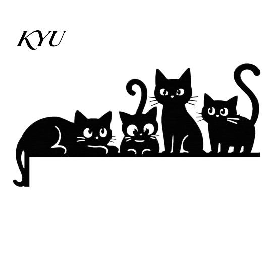 Minimalist Metal Wall Decor Cat Door Topper, Cute Cats Frame Decor, Black Art, Modern Abstract Silhouette Art Home Decoration for Living Room Bedroom