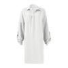 Women's Summer Solid Color Cotton And Linen V-Neck Long Sleeve Button Midi Dress