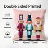 Nordic Nutcracker Soldier Toy Cushion Cover Pattern Printed Pillowcase for Living Room Sofa Cushion Cover & Bedroom Decor