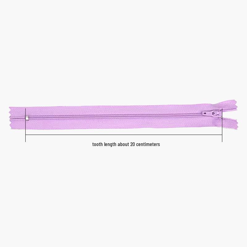 Třísilný krátký 20CM nylonový zip na společenské kalhoty - barevný uzavřený poklopec látkový doplněk