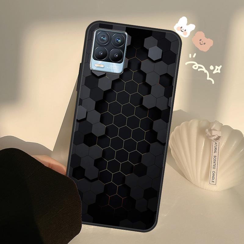 3D Hexagonal Lights Case For Realme C55 C63 C61 C51 C53 C25 C65 C67 C71 C75 11 12 13 14 Pro Plus GT6 GT7 15 Pro