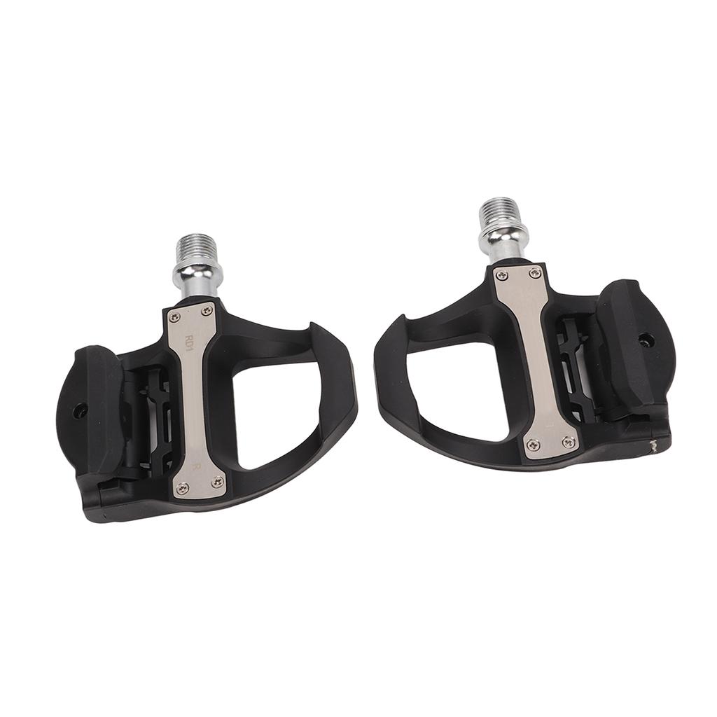 2Pcs Road Bike Self Locking Pedals Engineering Plastics Adjustable Bicycle Accessories with Lock Plates