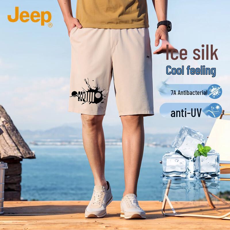 JEEP Men s 7A Antibacterial Sun-Protective Casual Shorts M