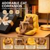 Estatueta Criativa de Gato Lendo um Livro Modelo Escultura Decorativa para Mesa Estante Escritório em Casa Exibição Ornamento Único de Arte Animal