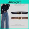 Solid Color Gold Buckle Decoration Women Casual Slim Waist Belt For Stylish Daily Use