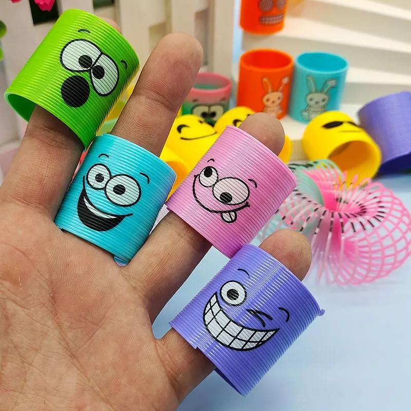 Toys Educational 12pcs Rainbow Circle Funny Magic Coil Colorful Circle Telescopic Elastic Magic Ring Funny Gifts Kids Children