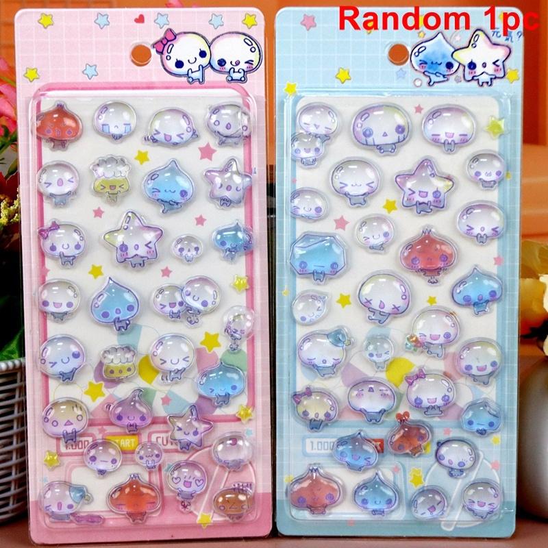 Japan Style Solid Jelly Stickers Kawaii 3D Sticker Water Droplet Diy Stationery Stickers Party Favors Students Gifts Stickers
