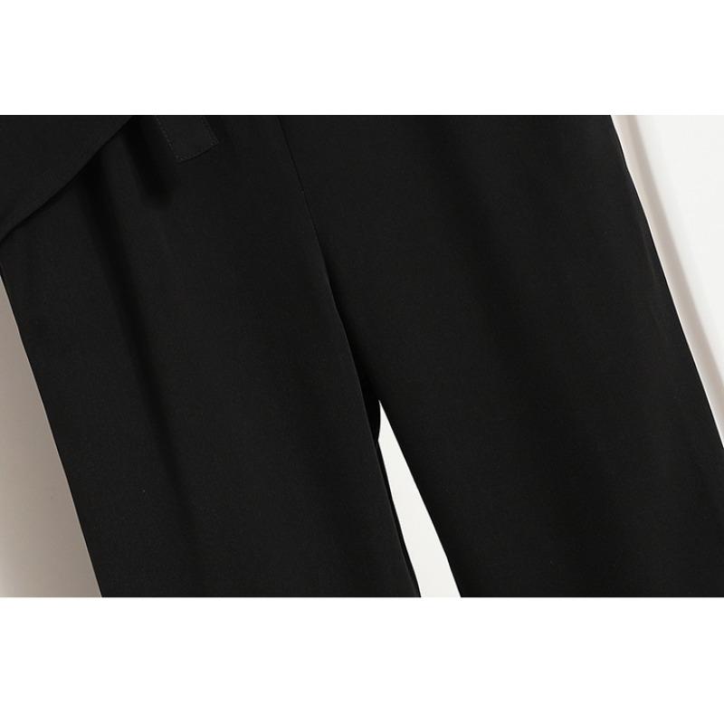 DIMANAF 2024 Plus Size Long Pants New Jumpsuit Women Loose Vintage Solid Deisgn Loose Overalls Casual Basic Trousers Harem Pants Wide Leg Pants 5XL