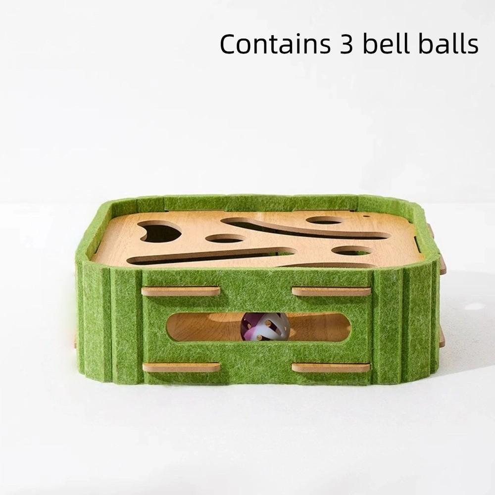 Fun 5-in-1 Cat Game Box Intelligence with Jingle Balls Cat Puzzle Interactive Felt Cat Scratching Posts Indoor Play