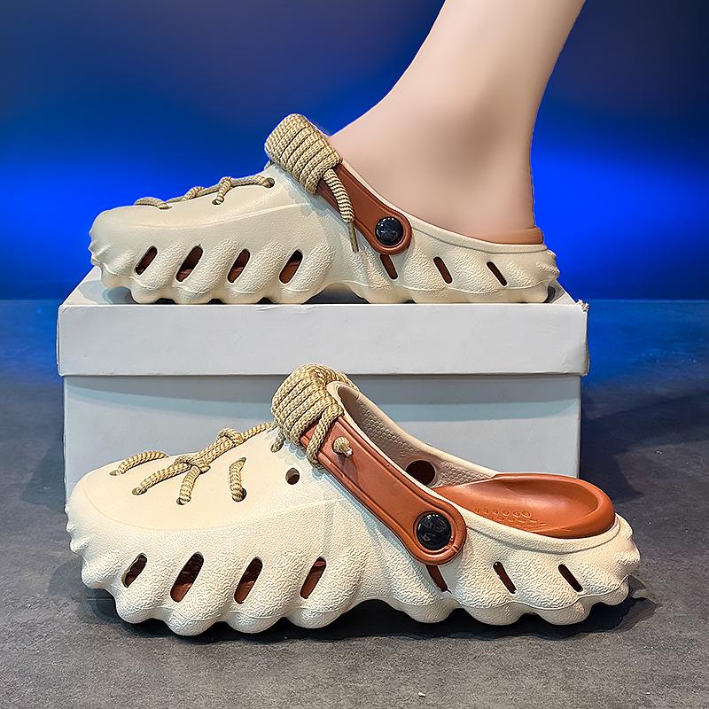 Men's Summer Non-Slip Coconut Sandals - Dual-Use for Outdoor Sports and Driving, Beach-Ready Slippers.