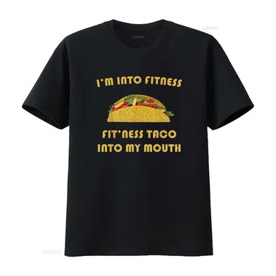 Taco Fitness Lustiges Essen Modisches Damen Freizeit T-Shirt Top Vintage Gewaschen Streetwear Dehnbar Herren Weich Atmungsaktiv