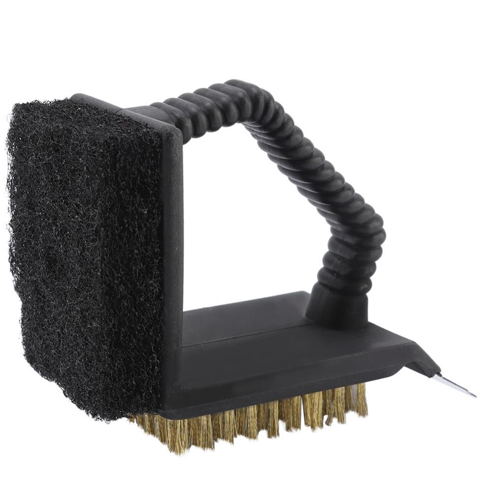 Multi Functional BBQ Cleaner Brush Plastic Copper Wire Scouring Pad Grill Brush  Backyard Party