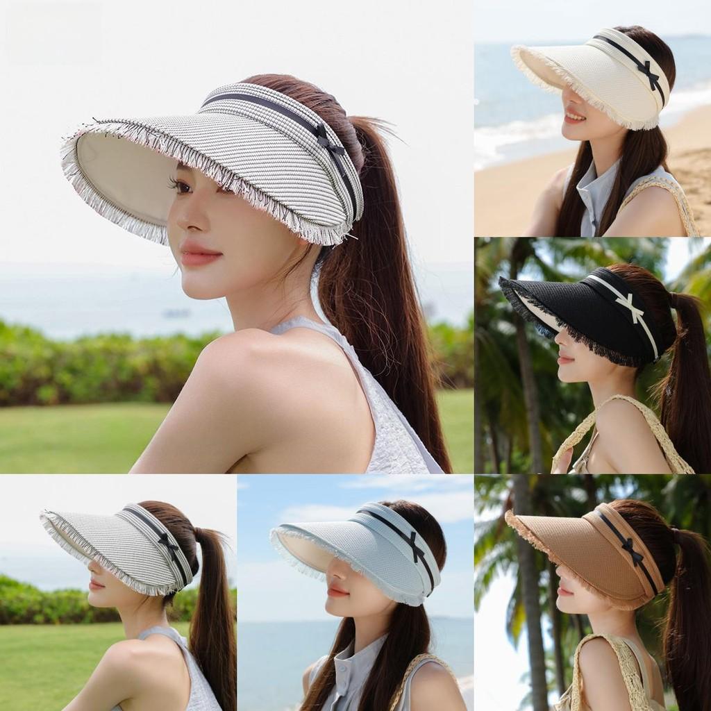 Tassel Sun Hat With Wide Brim For Summer Outdoor Sun Protection