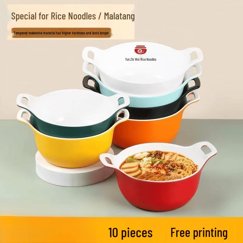 Melamine Double-Handle Soup & Noodle Bowls