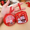 5/1Pcs Christmas Cable Organizer Zipper Candy Coin Storage Bag Kids Toys Keyring Pendant Christmas Gifts Earphone Box Organizer