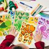 6 Packs Jellyfish Ocean Face Changer Sticker Diy Children'S Reward Cartoon Underwater Creature Puzzle Face Changer