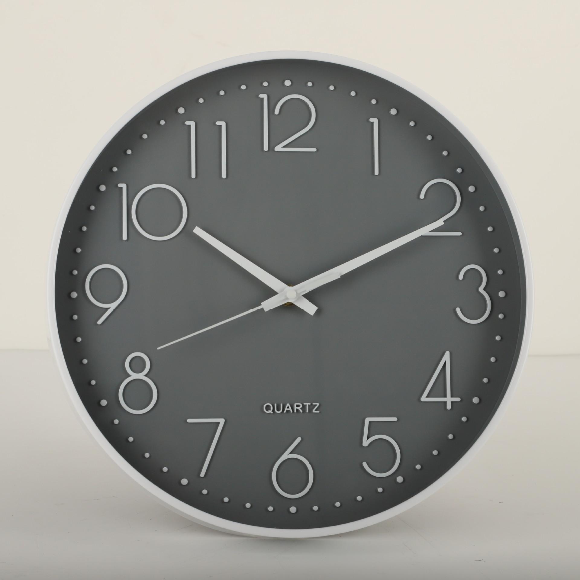 

14 дюймов 35 см Пластиковые бесшумные настенные часы, Креативные и модные настенные часы для гостиной с трехмерной цифровой шкалой