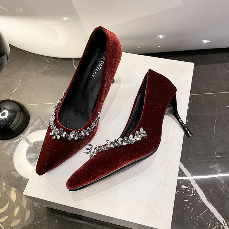 Ladies Shoes 2025 Shallow Women's High Heels New Crystal Office and Career Sexy Plus Size Best Seller High Heels Zapatos