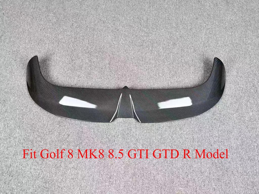 For VW Golf 8 MK8 8.5 GTI GTD R TSI TDI 2019 To 2026 Oettinger Style Car Rear Roof Spoiler Wing Glossy Black Carbon Fiber Look
