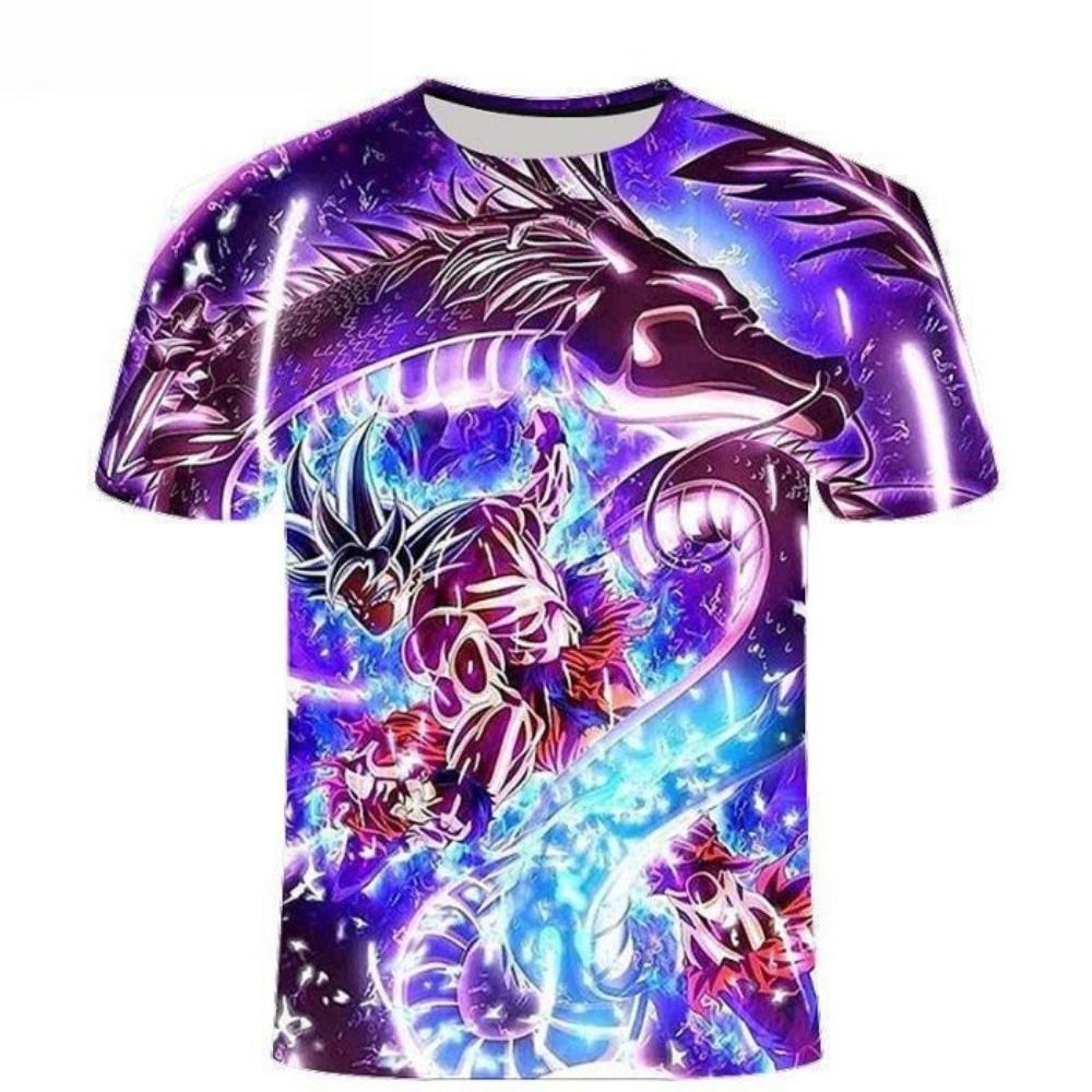 2026 Summer Dragon Ball Retro Fitness T-shirt Oversized 3D Printed Short-sleeved Unisex Children's Sports Shirt