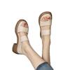 2026 New Women's Soft Leather Soft Bottom One Line Fish Mouth Sandals for Summer Outerwear, Thick Heels