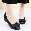 Autumn soft leather shallow mouth single shoes women's new comfortable soft leather soft sole medium mother versatile shoes women's leather shoes
