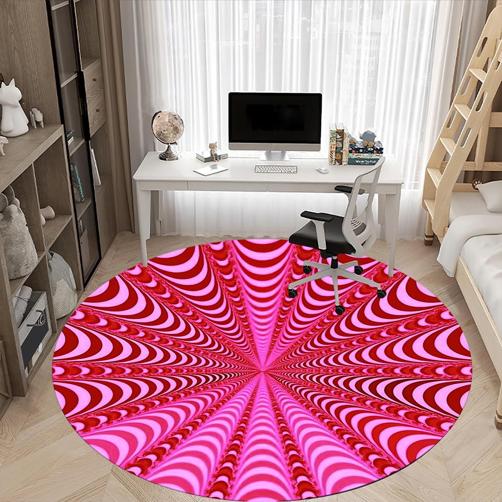 1pc Abstract Pattern Carpet for Office Non-Slip, Round Carpet, Soft & Comfortable, Carpet for Office, Lightweight Round Floor Mat