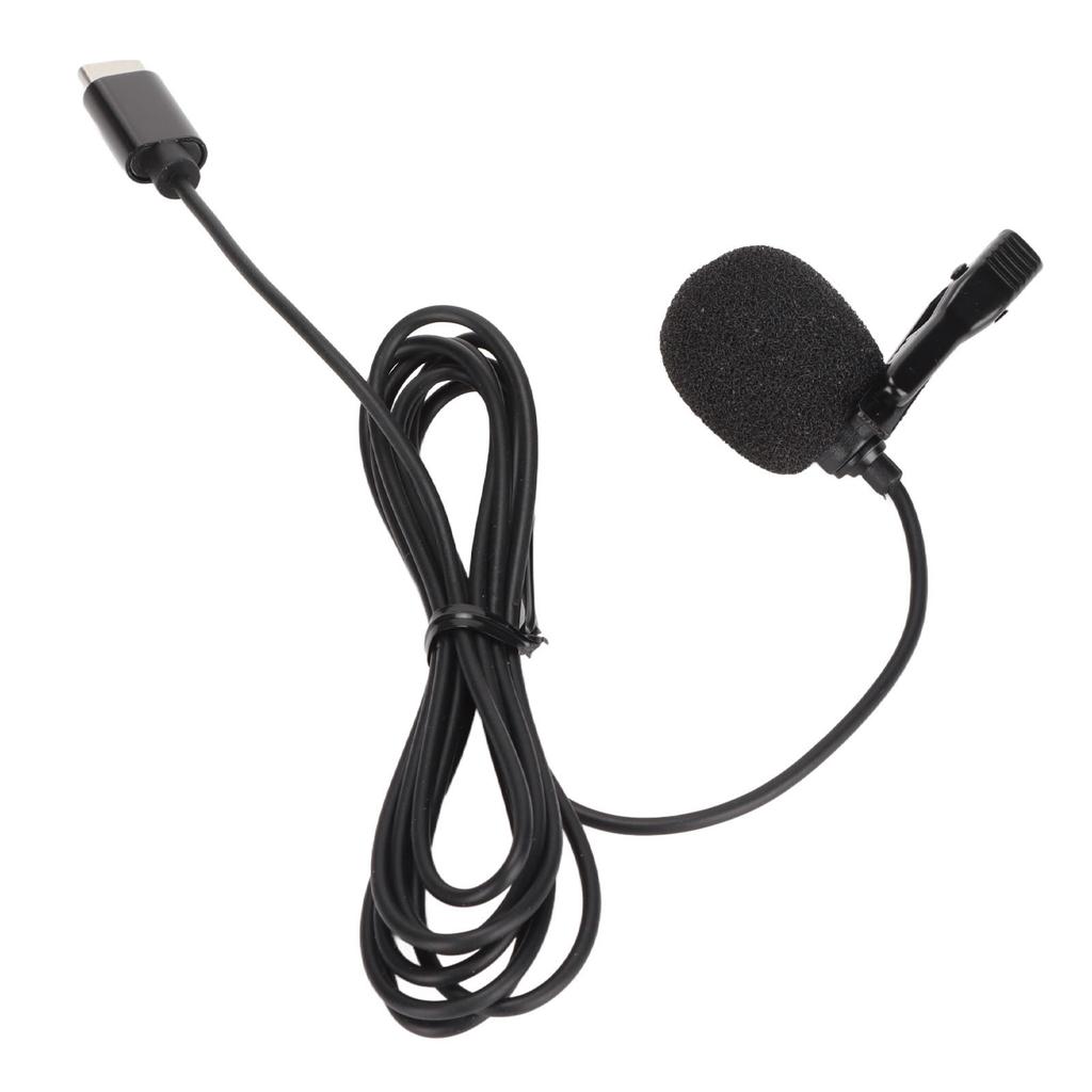 Type C Lavalier Microphone Intelligent Noise Cancellation Wired Lavalier Lapel Microphone for Karaoke Recording