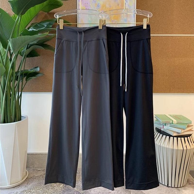 LULU ZGLY Antibakterielle High-Waist Weitbein-Yogahose - Nude-Gefühl, Elastische Fitness- & Lauf-Langhose für Damen im Herbst.