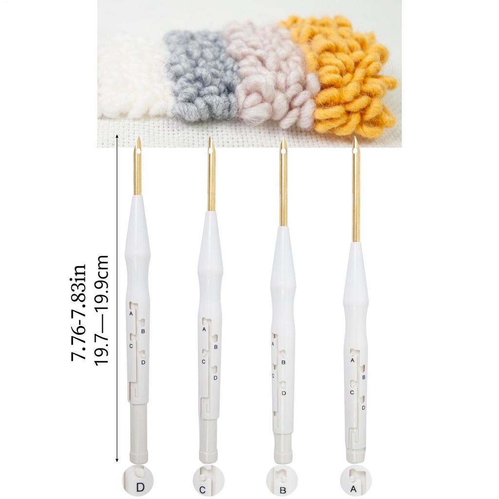 Punch Needle Pen Adjustable Embroidery Pen Threader Kit Adults Beginners Hand Sewing Stitching Accessories For Creative Crafts