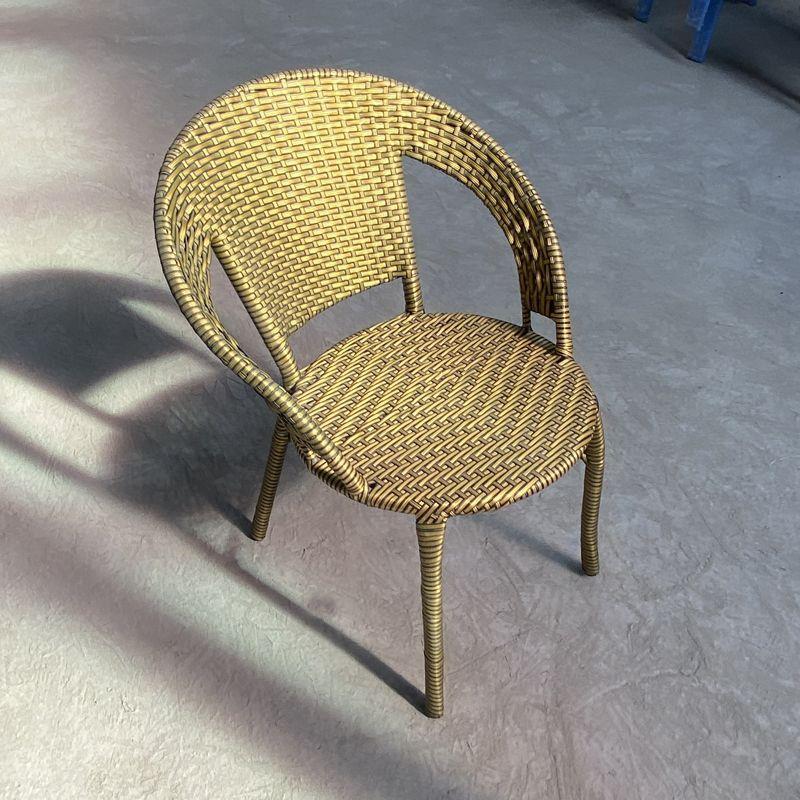 Handmade Woven Rattan Stool: Modern Simple Chair for Balcony or Outdoor Use