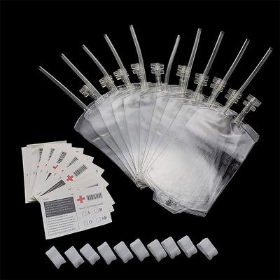 10 Stück Vampir Cosplay Requisiten 350ML Halloween Blut-Infusionsbeutel Party-Getränkebehälter Saftbeutel Requisite für Maskenball-Party-Dekoration Requisite