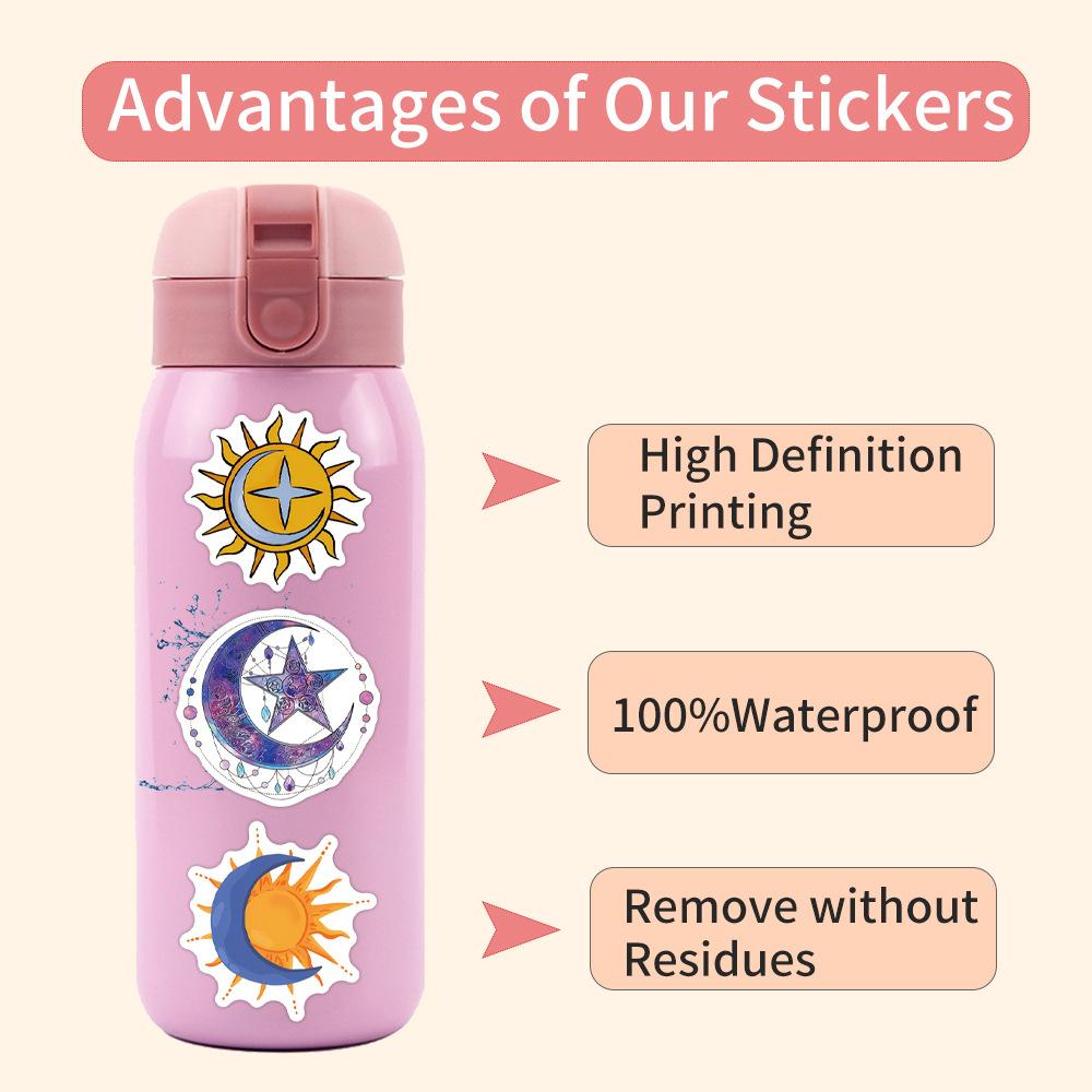 55 Moon and Star Moon Star Graffiti Stickers Decorative Scooter Laptop DIY Stickers