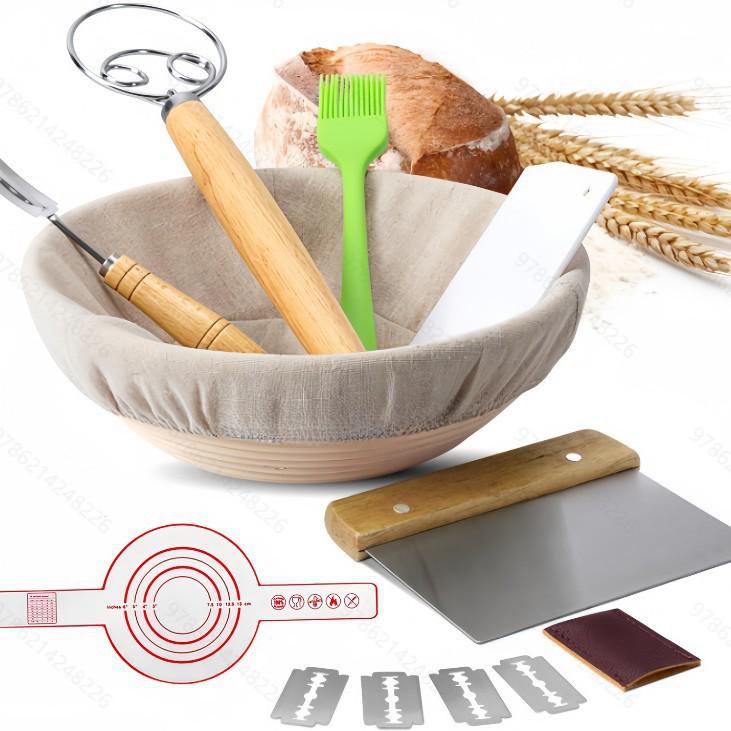Natural Rattan Bread Proofing Baskets Set - Round & Oval Fermentation Tools
