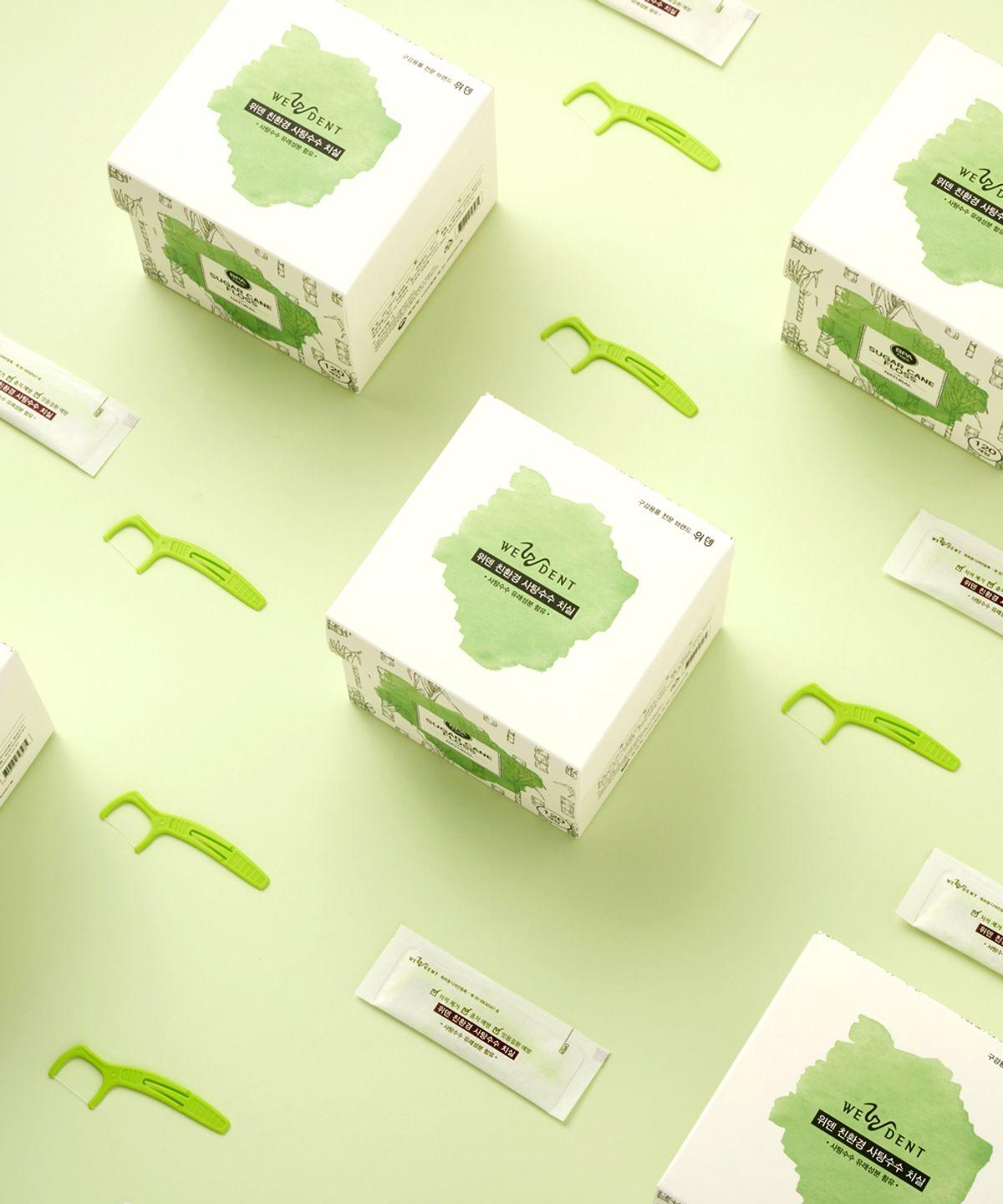 Zero Waste Sugarcane Disposable Dental Floss 120P_ Individually Packaged