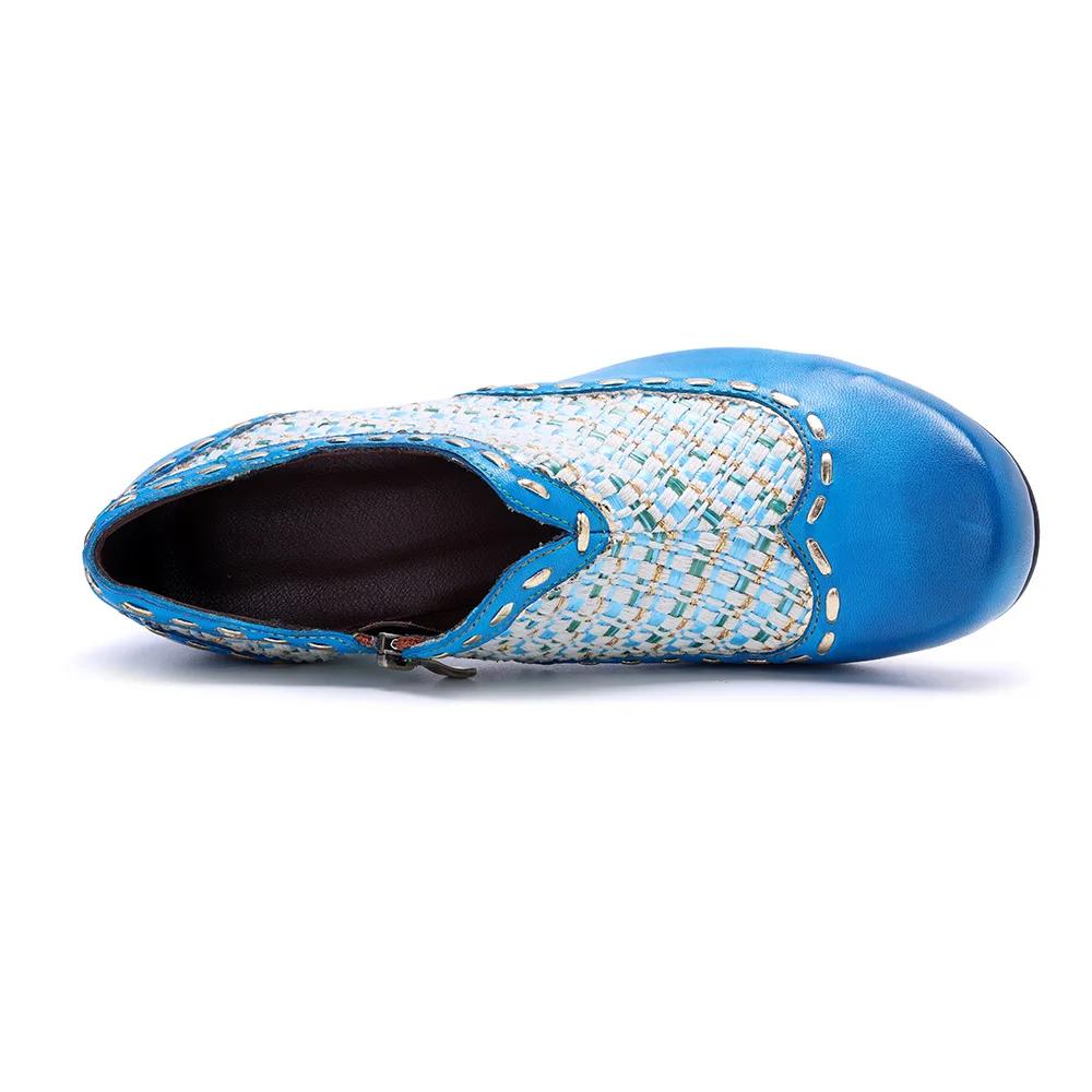 Fashion 4.5CM Weave Jacquard Cloth Kntted Sheepskin Leather Print High Big Size 42 Fashion Luxury Elegant Ethnic Summer Women Shoes