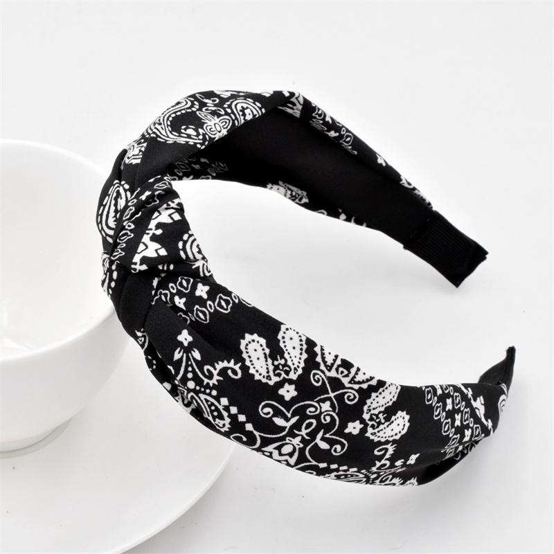 Chic Floral Printed Headband for Women Polka Dot Hairband Fashion Hair Accessory for Girls Daily Use