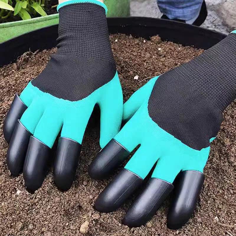 Clawed Gardening Gloves Puncture Resistant Waterproof Durable for Digging Weeding Flower Vegetable Planting Greendoubleclawgloves